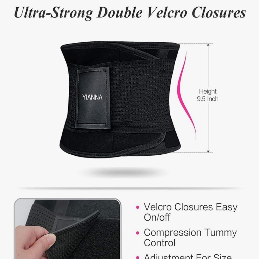 Anna Black Sauna Waist Trainer Belt NWOT size small - Picture 3 of 6